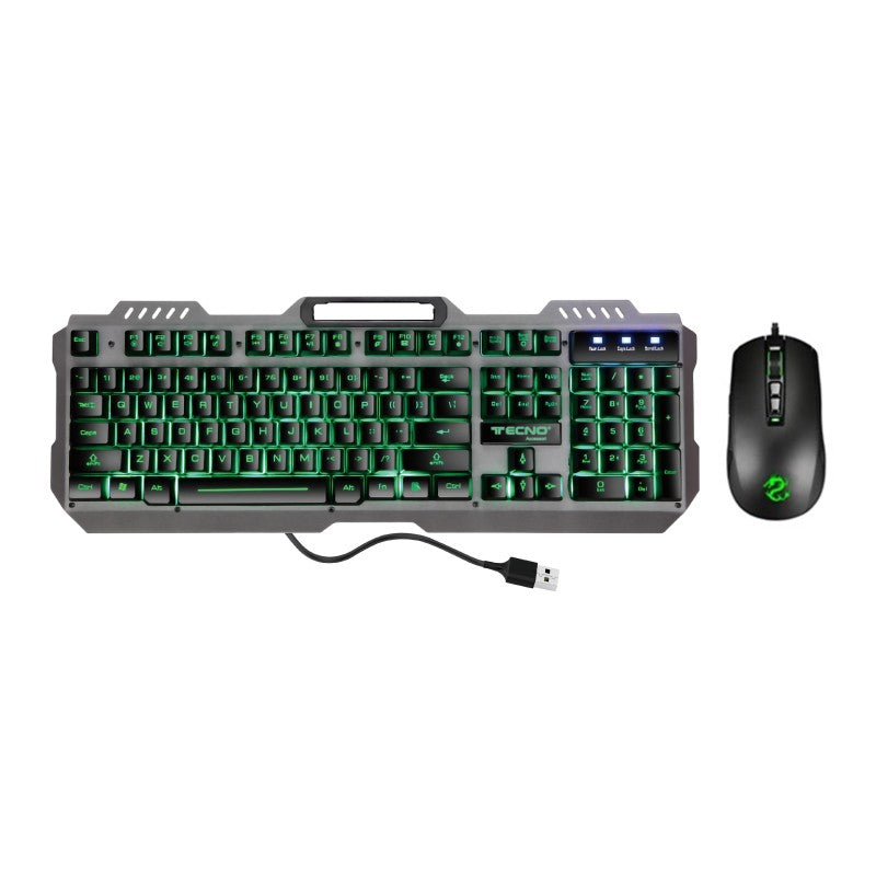 TECNO KIT TASTIERA+MOUSE GAMINGCON FILO LED RGB USB TC-BG2006