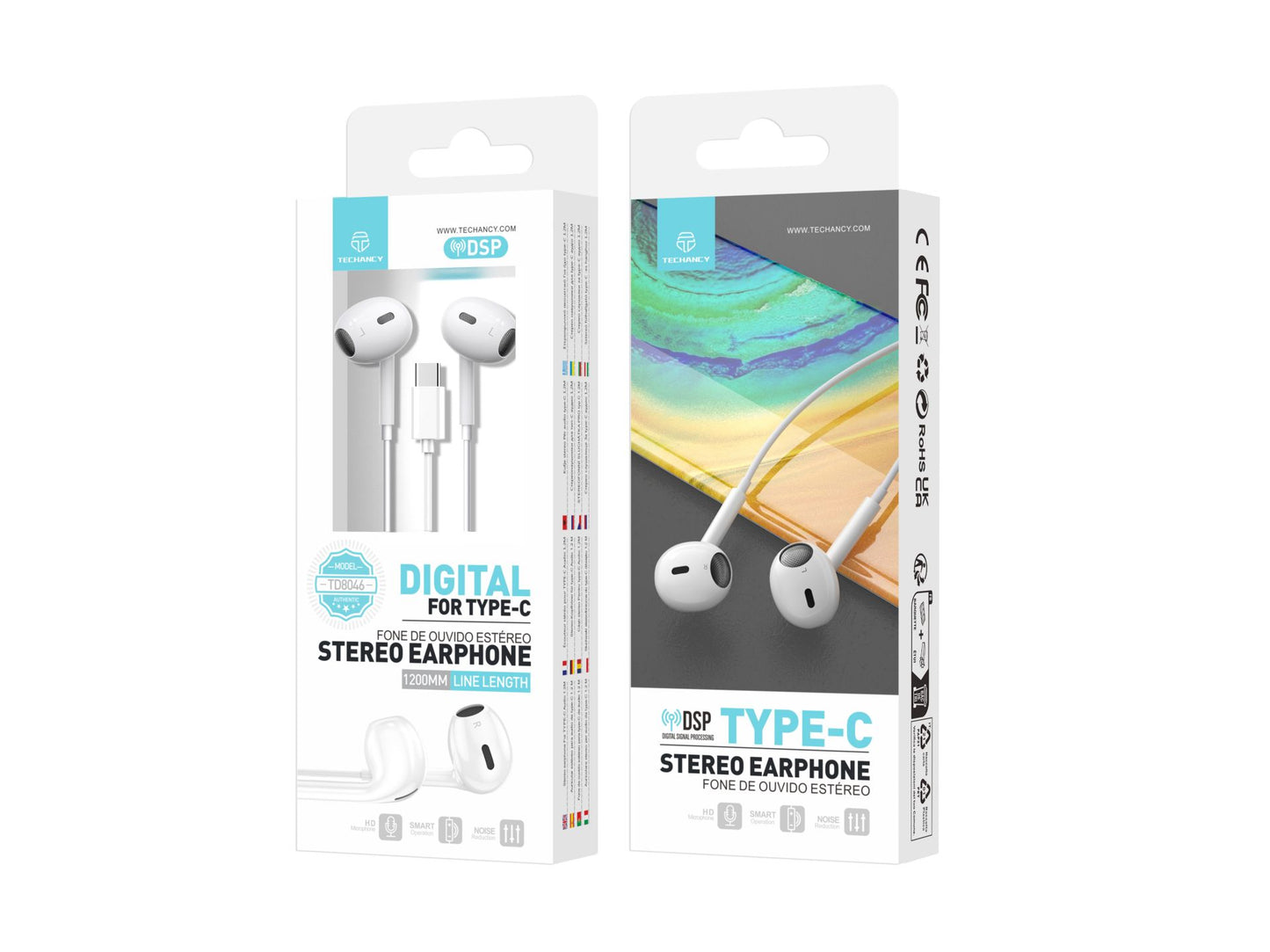 Auricolari stereo Hifi USB Type-C
con microfono C