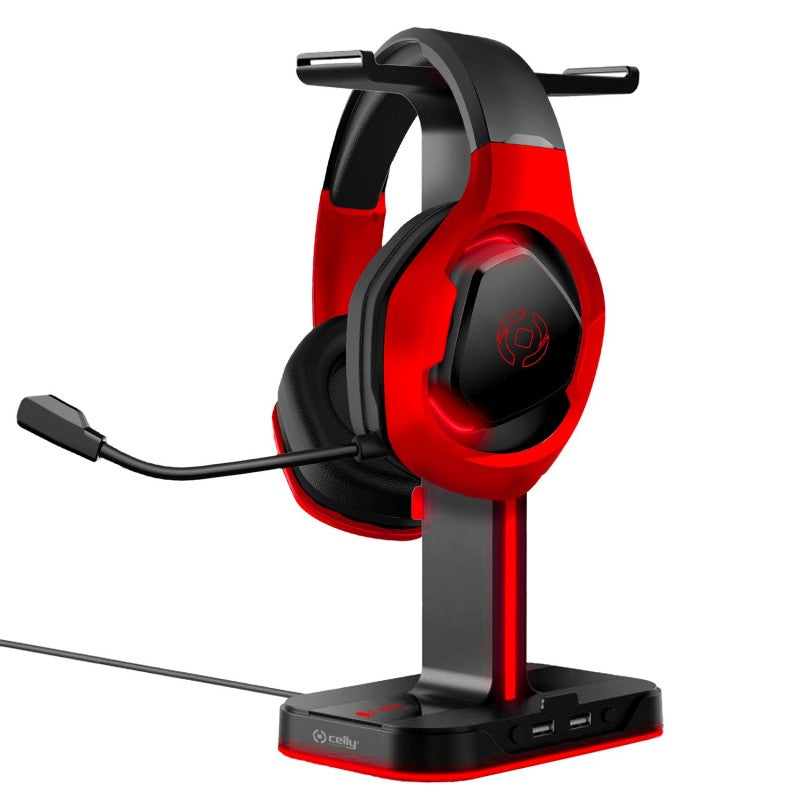 CELLY CYBERSTATION GAMING PORTA CUFFIE
RGB CON HUB 2xUSB 2.0 COLORE NERO