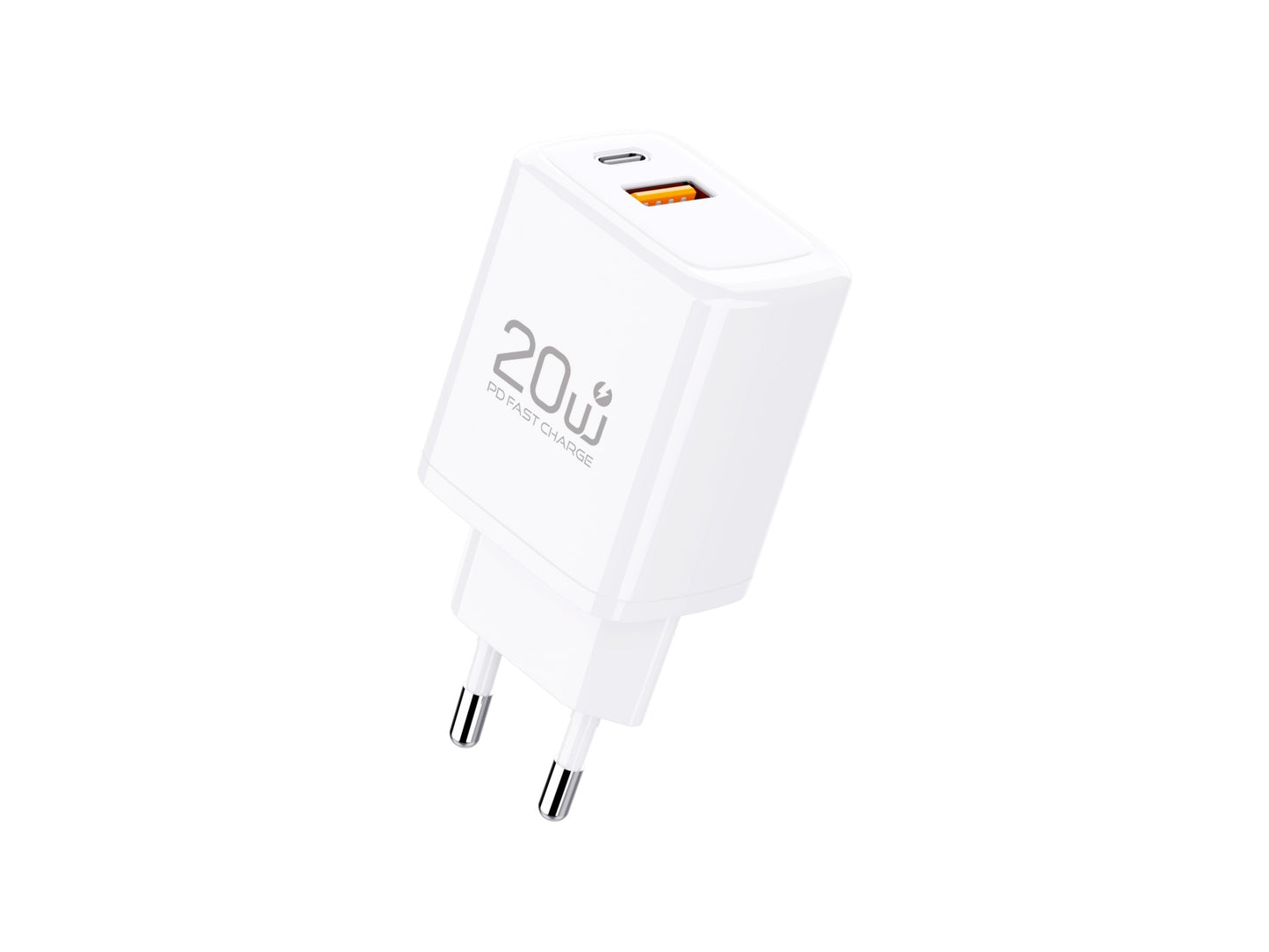 Caricabatterie Techancy TA2825 PD3.0 da 20 W con due porte USB-C e USB-A compatibile con vari telefoni cellulari e tablet