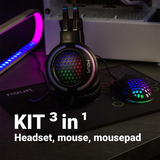 KIT GAMING NOUA URANUS 3IN1 CUFFIE E MOUSE 7200DPI
RGB+TAPPETIN