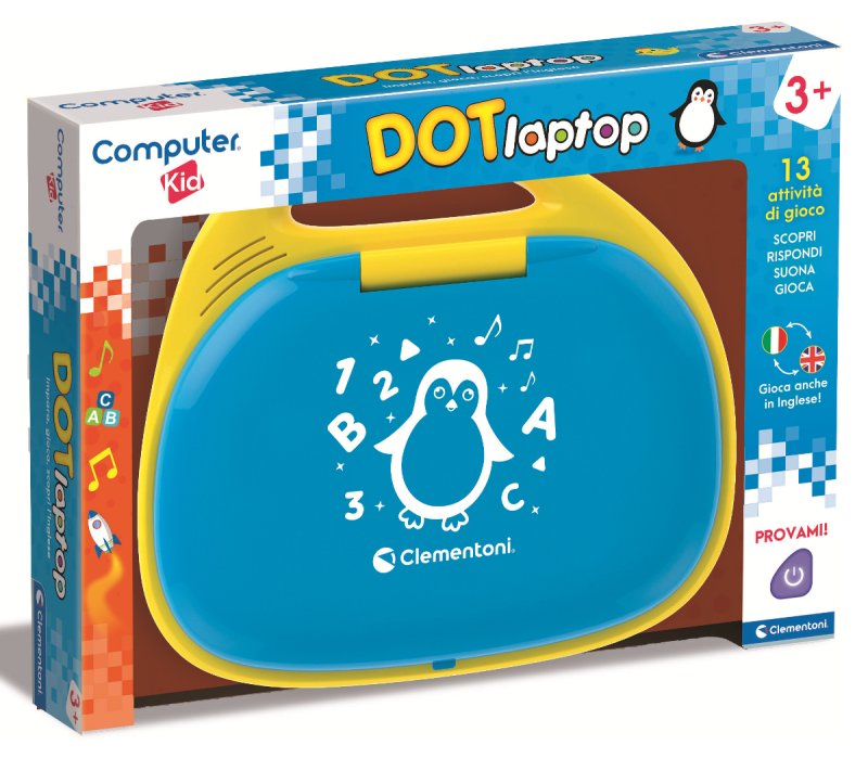 CLEMENTONI COMPUTER KID DOT LAPTOP
PARLANTE PER BAMINI GIOCO ELETTRONICO
INTERATTIVO PER IMPARARE LETTERE E NUMERI