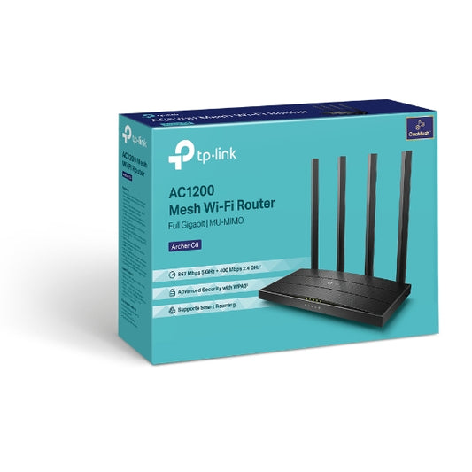 ROUTER TP-LINK ARCHER C6 WIFI MU-MIMO
AC1200 IPTV GBLAN 4*ANT.