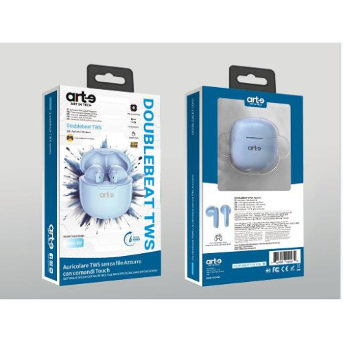 Auricolari TWS BT 5.4 CO01 PZ 3
-CO01-N CELESTE con comandi touch