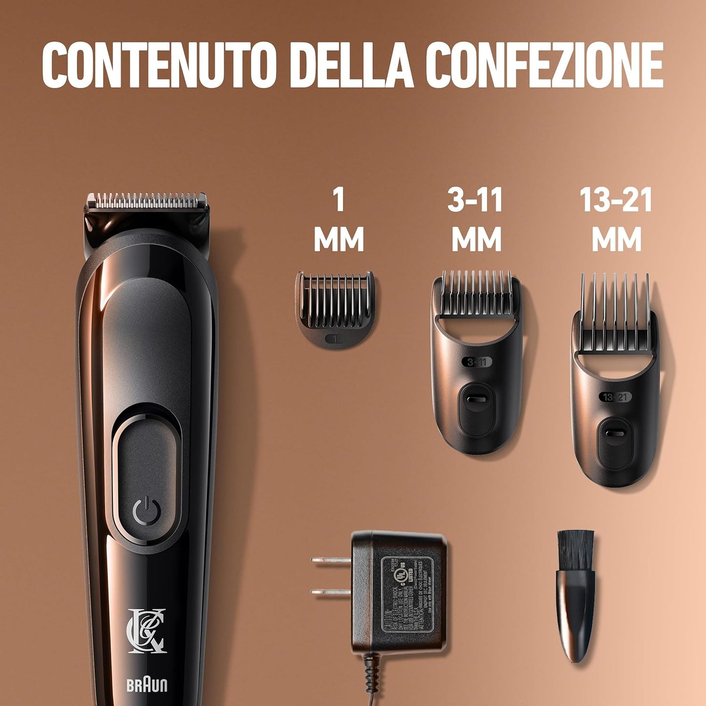 King C. Gillette Kit REGOLABARBA UOMO, 1 Testina, 3 Pettini Regolatori,
1 Spazzolina, 1 Caricatore, RASOIO BARBA ELETTRICO