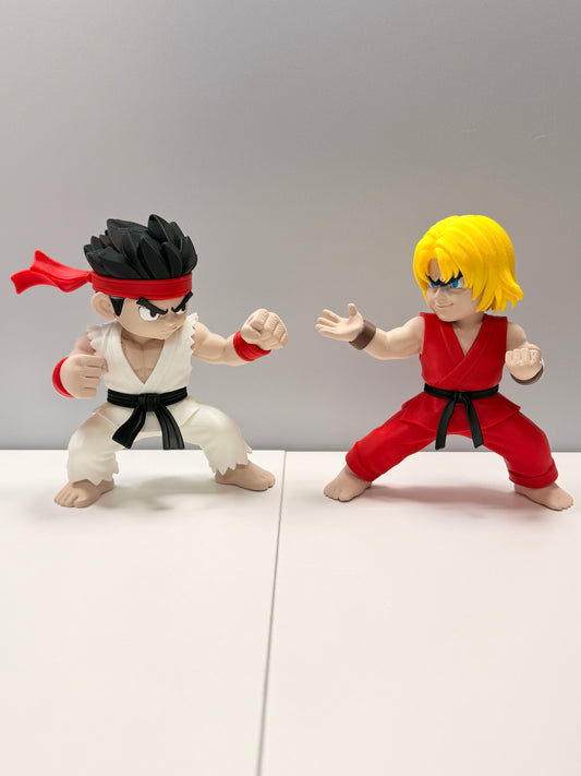 Statuette Street Fighter (Ryu & Ken) in Stile Chibi