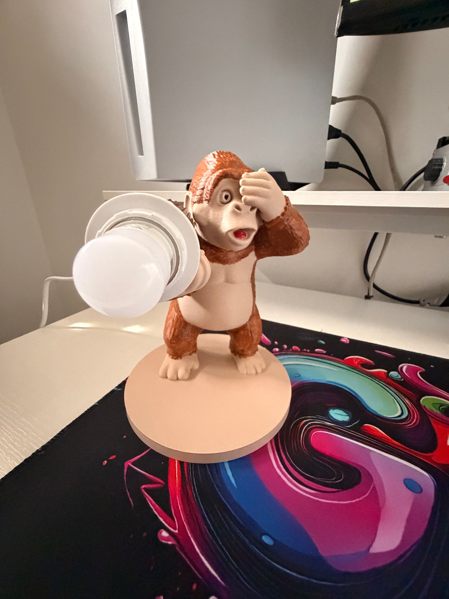Lampada da Tavolo "Gorilla con Tronco
