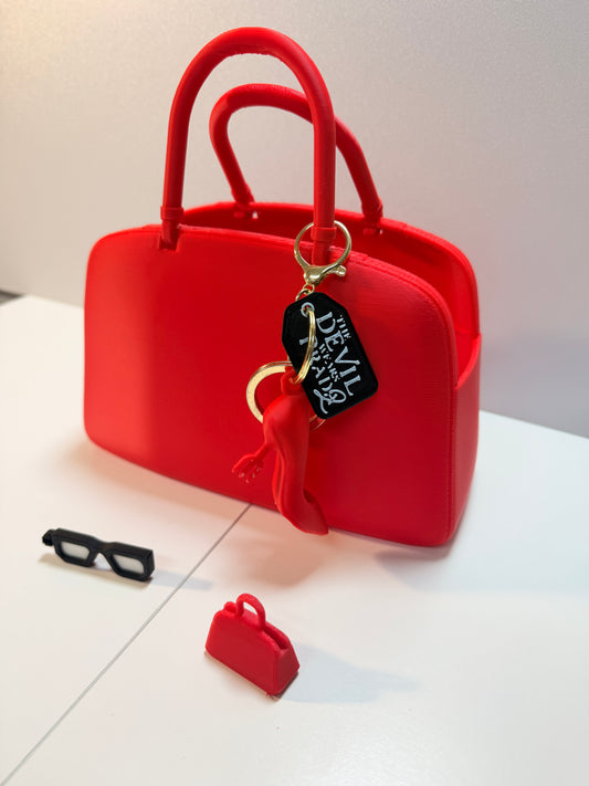 Set "Il Diavolo Veste Prada" in Stampa 3D – Borsa Organizer, Portachiavi e Accessori