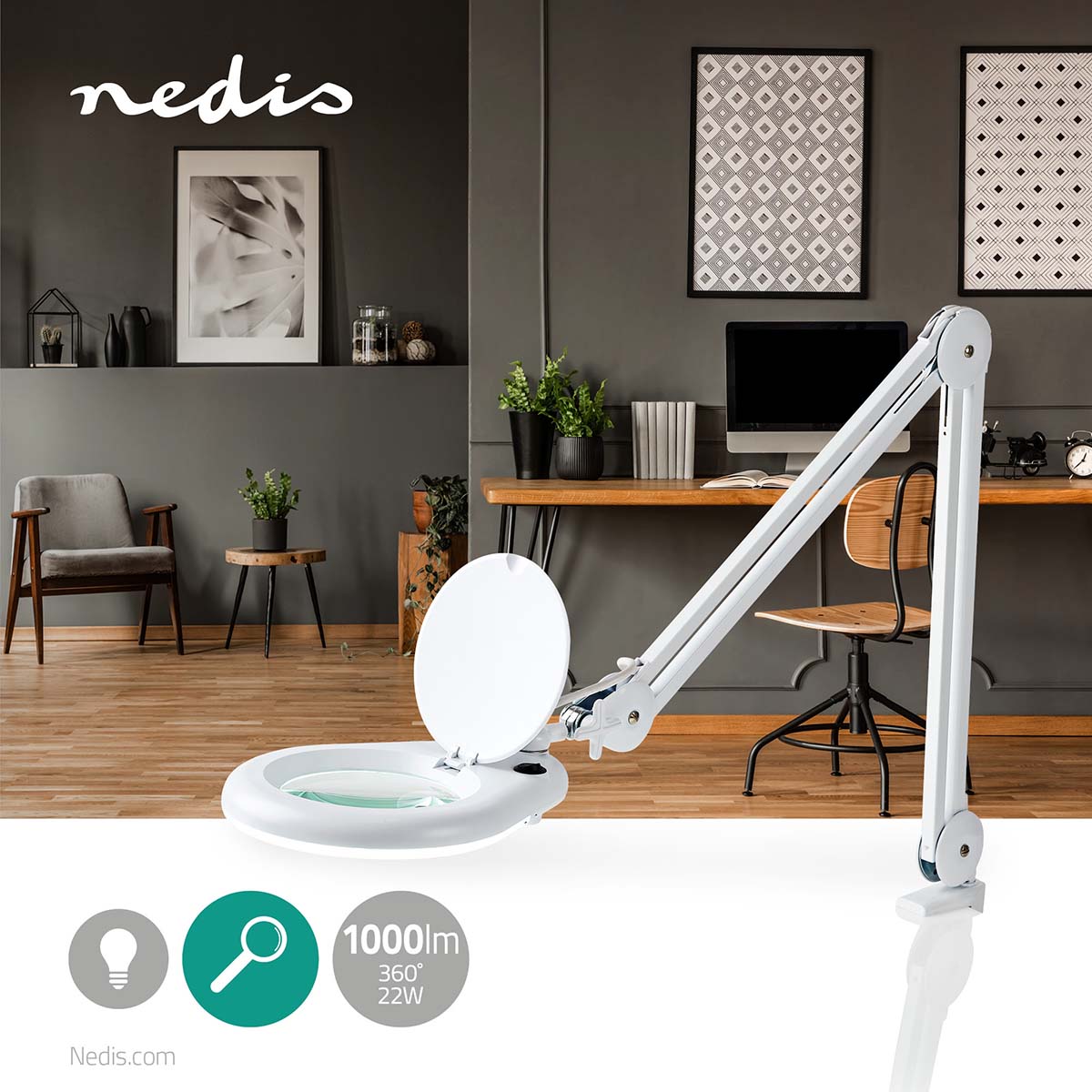 LAMPADA DA TAVOLO CON INGRANDIMENTO NEDIS