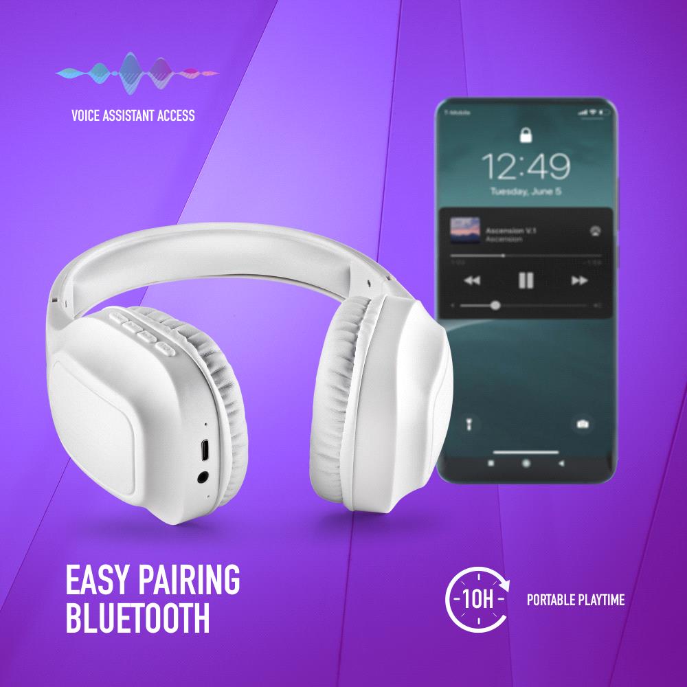 NGS Cuffie Bluetooth +Mic Artica Wrath White