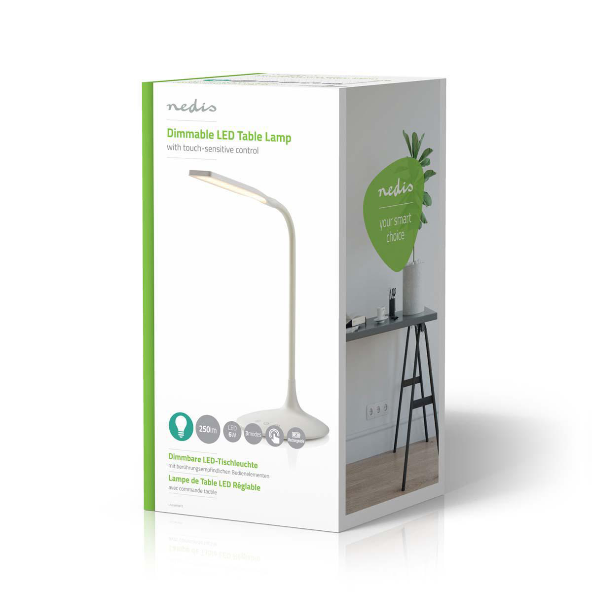 LAMPADA DA TAVOLO NEDIS LG3M1WT2 CONTROLLO A SFIORAMENTO 3 MODALITà DI LUCE